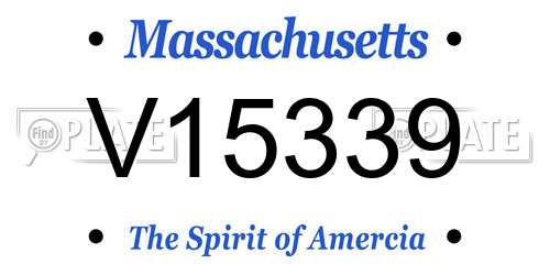 V15339 Massachusetts License Plate