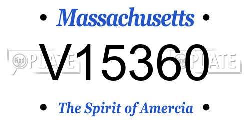 V15360 Massachusetts License Plate