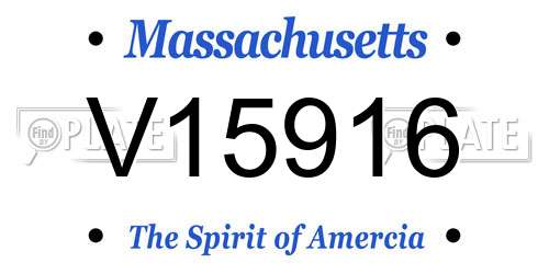 V15916 Massachusetts License Plate