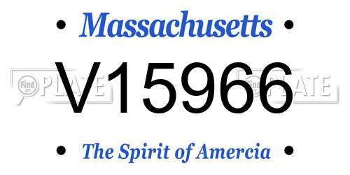 V15966 Massachusetts License Plate