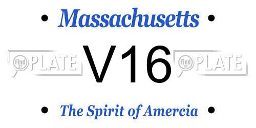 V16 Massachusetts License Plate