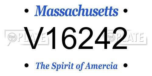 V16242 Massachusetts License Plate