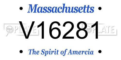 V16281 Massachusetts License Plate