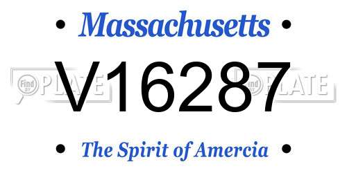 V16287 Massachusetts License Plate