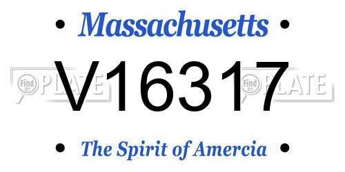 V16317 Massachusetts License Plate