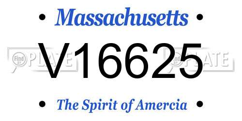 V16625 Massachusetts License Plate
