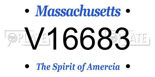 V16683 Massachusetts License Plate