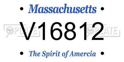 V16812 Massachusetts License Plate