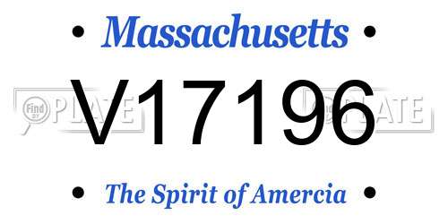 V17196 Massachusetts License Plate