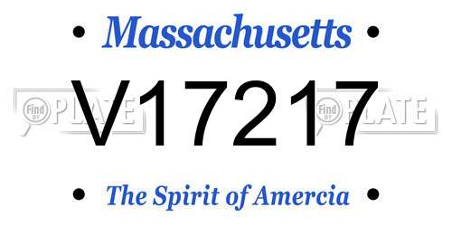 V17217 Massachusetts License Plate