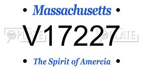 V17227 Massachusetts License Plate