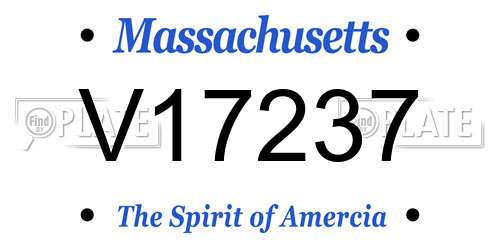 V17237 Massachusetts License Plate