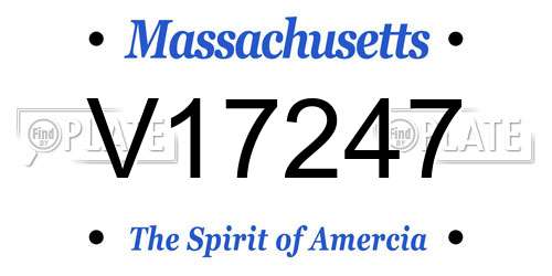 V17247 Massachusetts License Plate