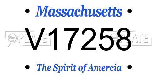 V17258 Massachusetts License Plate