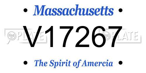 V17267 Massachusetts License Plate