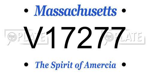 V17277 Massachusetts License Plate