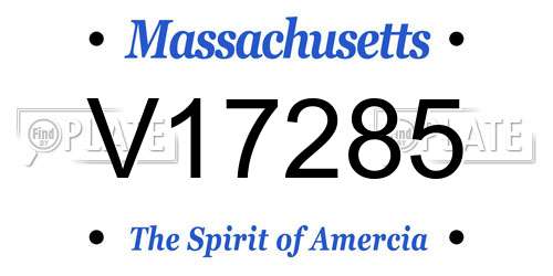 V17285 Massachusetts License Plate