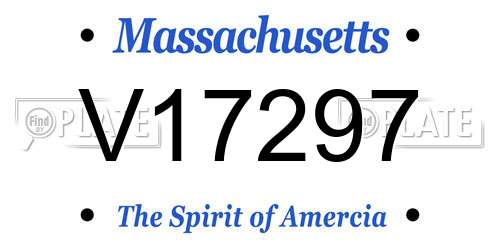 V17297 Massachusetts License Plate