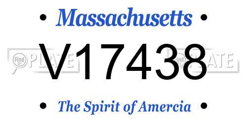 V17438 Massachusetts License Plate