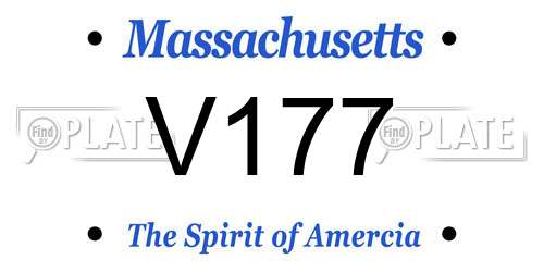 V177 Massachusetts License Plate