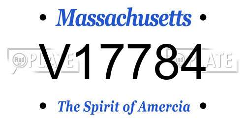 V17784 Massachusetts License Plate