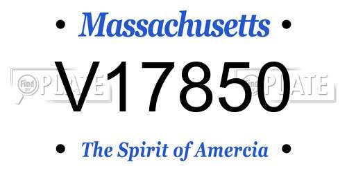 V17850 Massachusetts License Plate