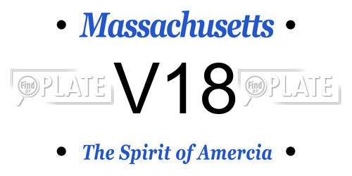 V18 Massachusetts License Plate
