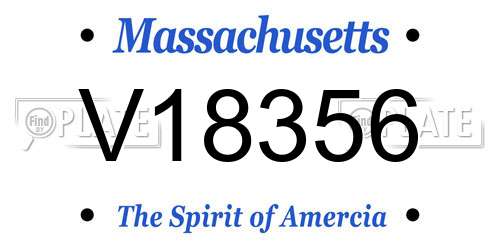 V18356 Massachusetts License Plate