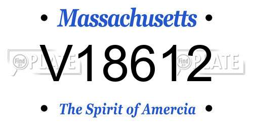 V18612 Massachusetts License Plate