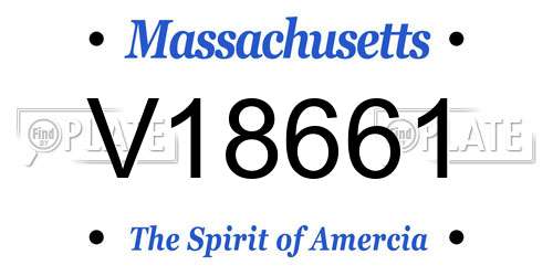 V18661 Massachusetts License Plate