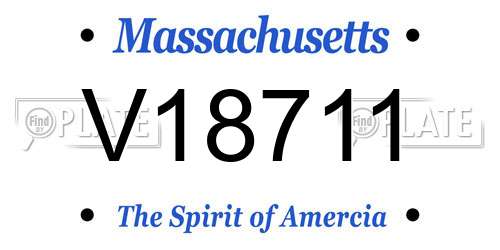V18711 Massachusetts License Plate