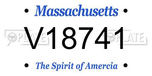 V18741 Massachusetts License Plate