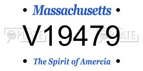 V19479 Massachusetts License Plate