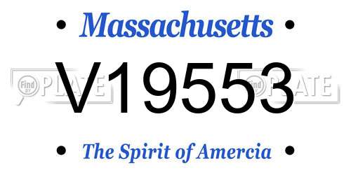 V19553 Massachusetts License Plate