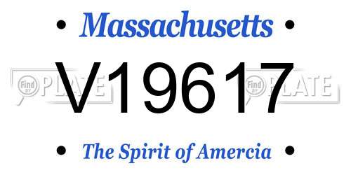 V19617 Massachusetts License Plate