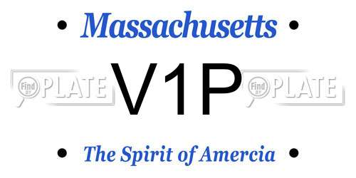 V1P Massachusetts License Plate