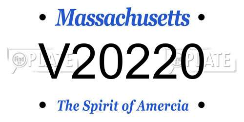 V20220 Massachusetts License Plate