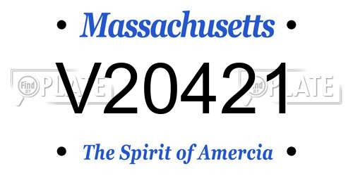 V20421 Massachusetts License Plate