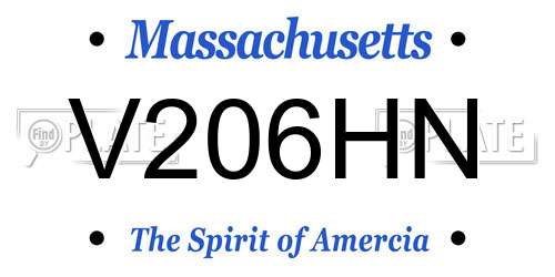 V206HN Massachusetts License Plate