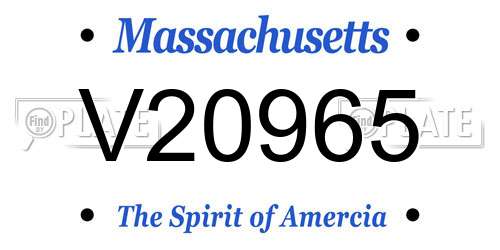 V20965 Massachusetts License Plate