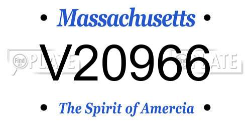 V20966 Massachusetts License Plate
