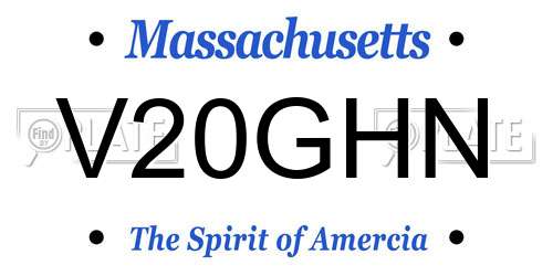 V20GHN Massachusetts License Plate
