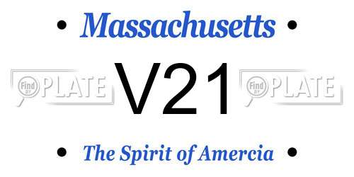 V21 Massachusetts License Plate