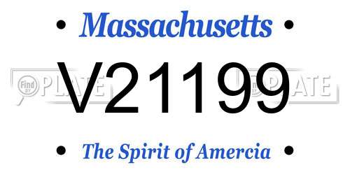 V21199 Massachusetts License Plate