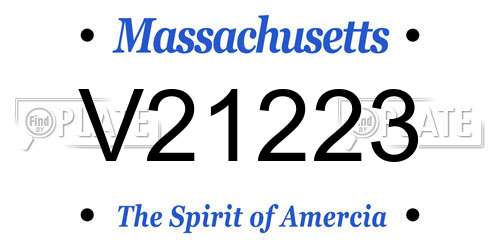 V21223 Massachusetts License Plate