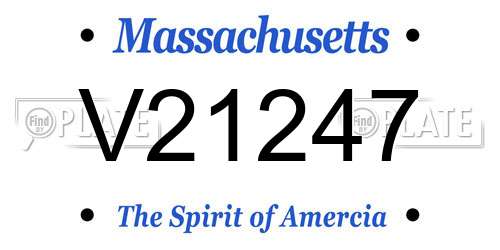V21247 Massachusetts License Plate