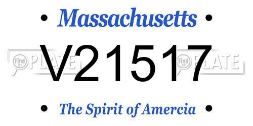 V21517 Massachusetts License Plate