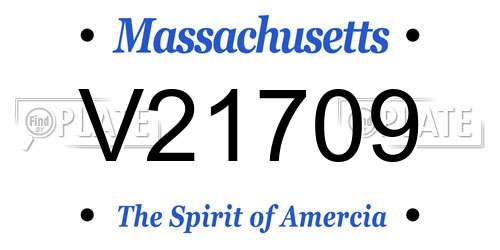 V21709 Massachusetts License Plate