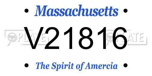 V21816 Massachusetts License Plate