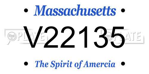 V22135 Massachusetts License Plate